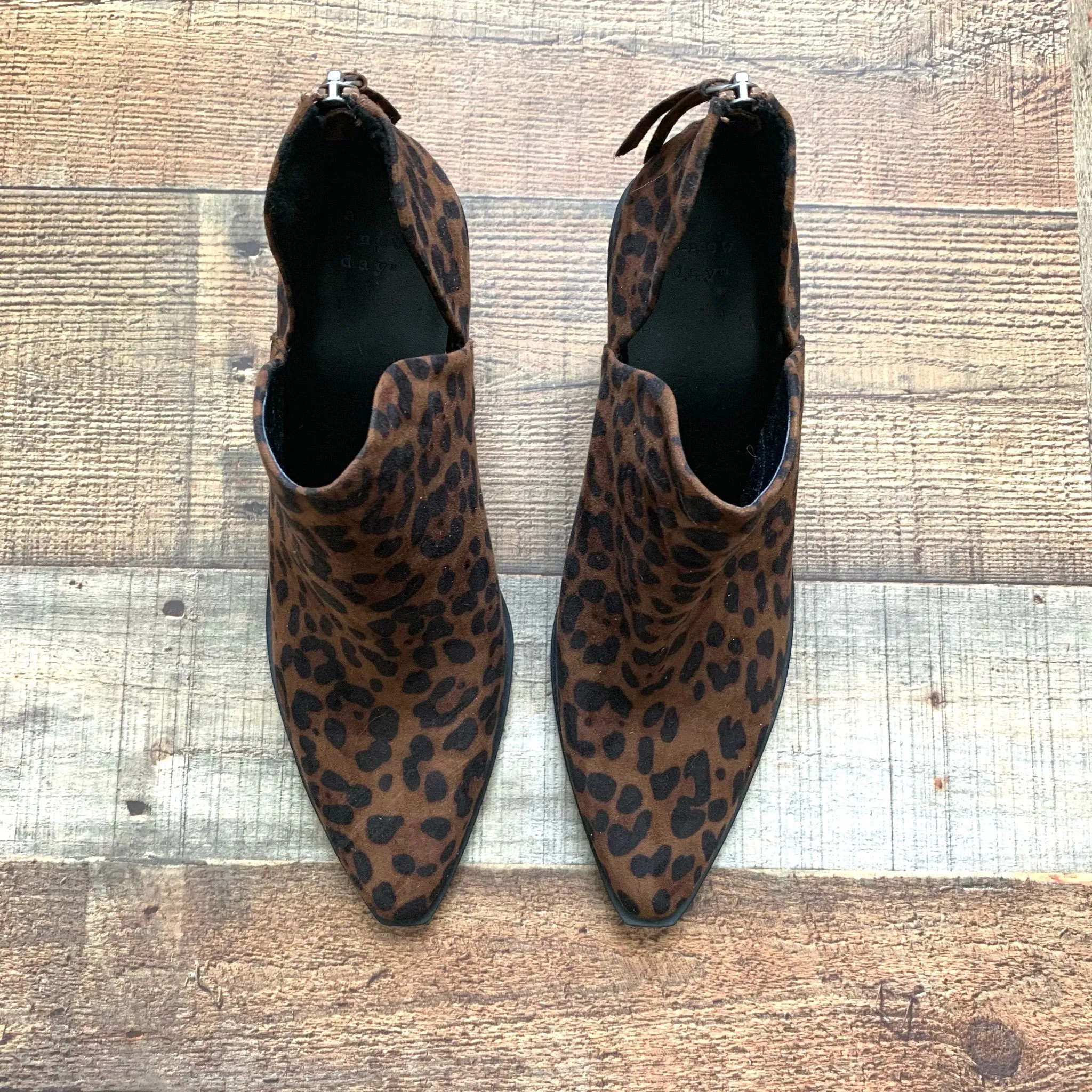 A New Day Suede Animal Print Booties- Size 9 (GREAT CONDITION)