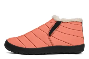 Coral Blush Winter Sneakers - Warm & Easy Slip-On Shoes Lined with Vegan Wool with Anti-Slip Soles