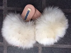 Cream Sheepskin sliders