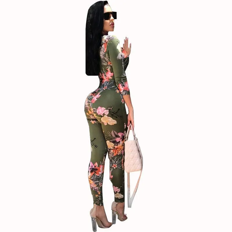 FITTED & FLAUNTING FLORAL JUMPSUIT