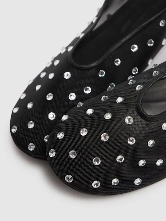 Khaite   5mm Marcy embellished mesh flat shoes 