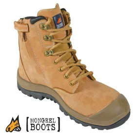 Mongrel 561050 High Leg Wheat Safety Boots - Zip Side