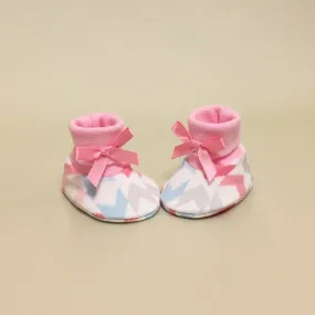 NICU Booties Chevron Pink