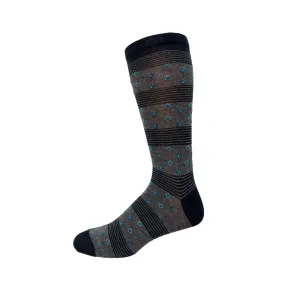 "Diamond Block" Bamboo Diabetic Socks by Wellness - Large