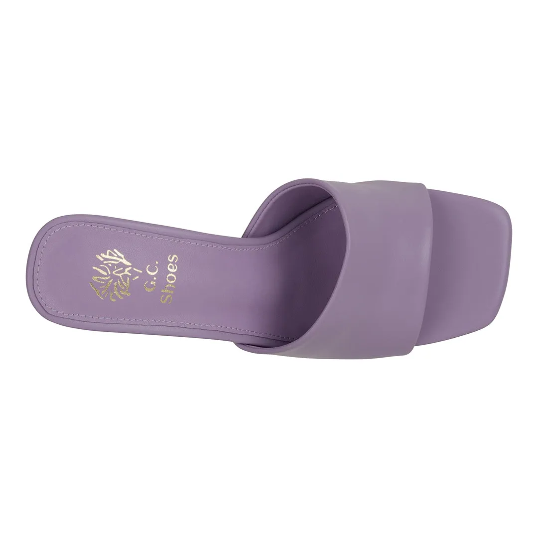 Soho Lilac Square Toe Heeled Sandals