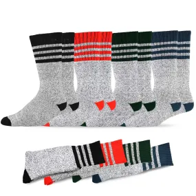 TeeHee Socks Men's Thermal Cotton Crew Multi Stripe 4-Pack (50762)