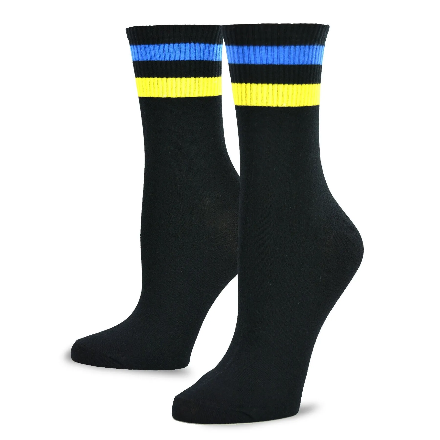 TeeHee Socks Women's Casual Cotton Crew Sports Stripe 10-Pack (11916)