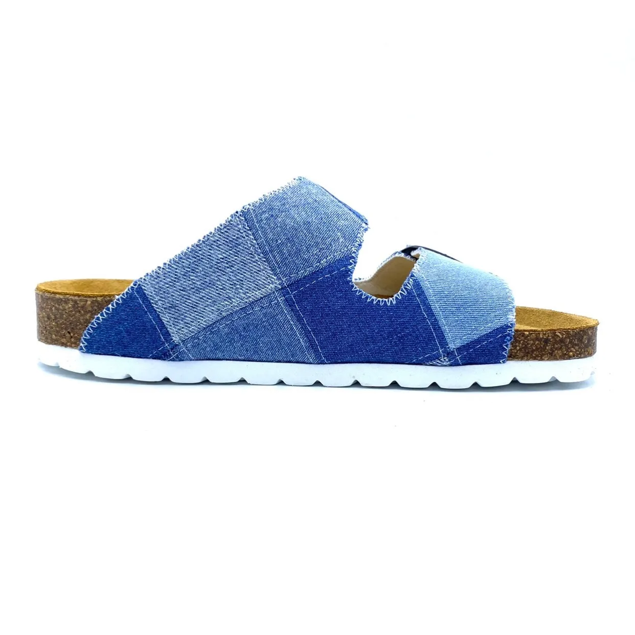 Thora 2-buckle Sandals | Vintage Denim Patchwork